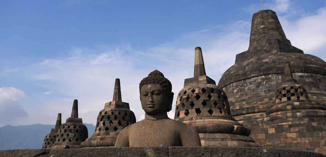 Tempelkomplex von Borobudur auf Java